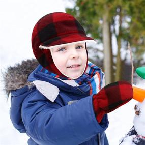 img 1 attached to Toddler Glove Winter Beanies Mitten Boys' Accessories for Cold Weather