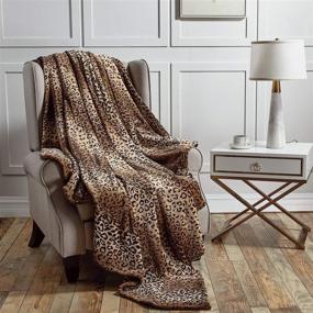 img 4 attached to 🐆 Softan Flannel Blanket - Lightweight, Super Soft, Ultra Luxurious Plush Fleece Leopard Print Blankets, King Size (90" x 108")