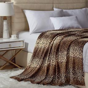 img 3 attached to 🐆 Softan Flannel Blanket - Lightweight, Super Soft, Ultra Luxurious Plush Fleece Leopard Print Blankets, King Size (90" x 108")