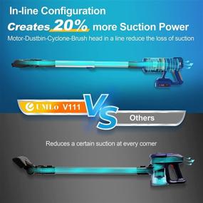 img 1 attached to 🔋 UMLo V111 Cordless Vacuum Cleaner - Powerful Suction, Long Runtime, LED Vacuum for Hair, Carpet, and Hard Floors