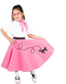 img 3 attached to 🎀 Handmade Retro Felt Skirt - 1950s Poodle Skirt for Girls, Ideal Children’s Costume for Halloween, Proudly Made in The USA