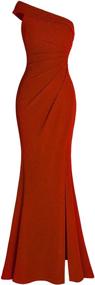 img 4 attached to Fazadess Womens Ruched Shoulder Evening Women's Clothing for Dresses