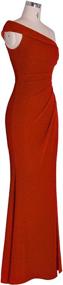 img 3 attached to Fazadess Womens Ruched Shoulder Evening Women's Clothing for Dresses