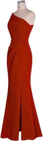 img 2 attached to Fazadess Womens Ruched Shoulder Evening Women's Clothing for Dresses