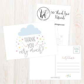 img 2 attached to 🌧️ 50 4x6 Rain Clouds Blank Thank You Postcards Bulk: Modern Baby Shower Sprinkle, Rainbow Showered With Love Note Cards for Wedding, Bridesmaid, Religious, Holiday Stationery