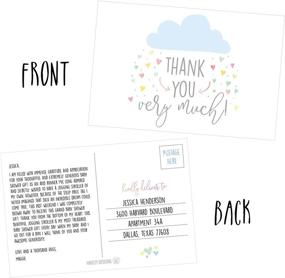 img 3 attached to 🌧️ 50 4x6 Rain Clouds Blank Thank You Postcards Bulk: Modern Baby Shower Sprinkle, Rainbow Showered With Love Note Cards for Wedding, Bridesmaid, Religious, Holiday Stationery