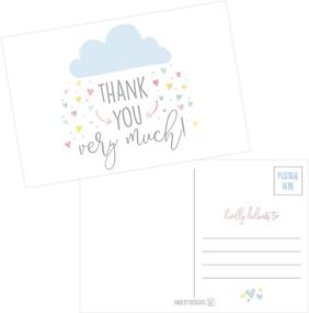 img 4 attached to 🌧️ 50 4x6 Rain Clouds Blank Thank You Postcards Bulk: Modern Baby Shower Sprinkle, Rainbow Showered With Love Note Cards for Wedding, Bridesmaid, Religious, Holiday Stationery