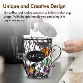 img 2 attached to ☕ JOYEUX Coffee Pod Holder - Large Capacity K Cup Storage & Organizer for Kitchen, Cafe, Bar - Black Coffee Bar Decor