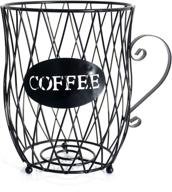 ☕ joyeux coffee pod holder - large capacity k cup storage & organizer for kitchen, cafe, bar - black coffee bar decor логотип