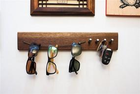 img 3 attached to 🕶️ The Henry Leonard Company Handmade Solid Walnut Sunglasses & Keys Wall Organizer: Stylish Storage Solution with Steel Hooks (18" Long)