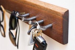 img 2 attached to 🕶️ The Henry Leonard Company Handmade Solid Walnut Sunglasses & Keys Wall Organizer: Stylish Storage Solution with Steel Hooks (18" Long)