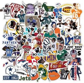 img 4 attached to 🏈 Waterproof American Football Stickers, Set of 50 Vinyl Decals for Water Bottles, Laptop, Refrigerator, Luggage, and more - Ideal for Bicycles, Computers, Mobile Phones, Skateboards, and Bikes