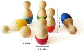 img 1 attached to Shumee Wooden Roly Bowly Pins Toy Set