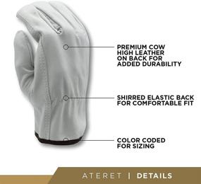 img 2 attached to 🧤 Durable Genuine Cowhide Leather Work Driving Gloves