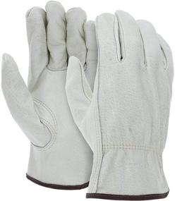 img 4 attached to 🧤 Durable Genuine Cowhide Leather Work Driving Gloves