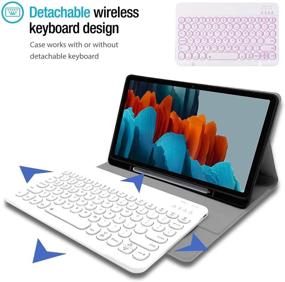 img 2 attached to 🔒 Premium Backlit Keyboard Case for Samsung Galaxy Tab S6 Lite 10.4" 2020: Wineecy Protective Cover with Detachable Wireless Keyboard