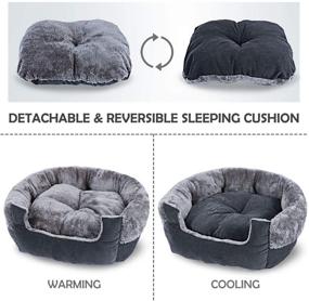 img 3 attached to GASUR Small Dog Beds & Cat Beds for Indoor Cats - Soft & Plush Calming Bed for Dogs, Machine Washable - Round Pet Bed for Indoor Cats - Warming & Cooling Kitten Puppy Bed