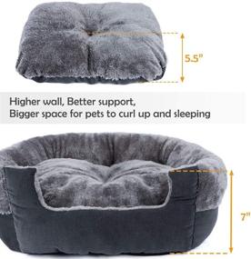 img 2 attached to GASUR Small Dog Beds & Cat Beds for Indoor Cats - Soft & Plush Calming Bed for Dogs, Machine Washable - Round Pet Bed for Indoor Cats - Warming & Cooling Kitten Puppy Bed