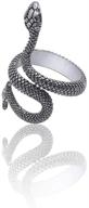 🐍 retro punk exaggerated cobra snake ring - unique animal fashion, adjustable opening, stereoscopic design logo