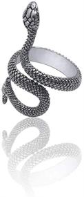 img 1 attached to 🐍 Retro Punk Exaggerated Cobra Snake Ring - Unique Animal Fashion, Adjustable Opening, Stereoscopic Design