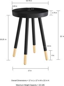 img 2 attached to 🏺 Two-Tone Color Home Accent Table with Tray Top - Lavish Home Decor Display (Black)