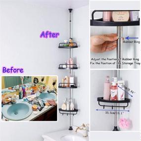 img 2 attached to BAOYOUNI Tension Adjustable Bathroom Organizer