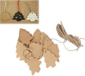 img 2 attached to BinaryABC Christmas Tree Gift Tags: 150pcs DIY Kraft Hang Tags with String - Perfect for Price, Presents, and Personalization!