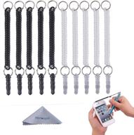 🖊️ convenient stylus tethers - wisdompro 10 pack of detachable elastic coil tether strings/lanyards with 3.5mm earphone jack for stylus pens - black/clear logo