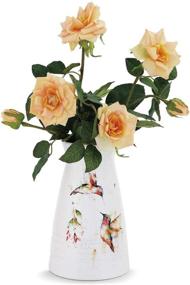 img 1 attached to 🌺 Exquisite DEMDACO Dean Crouser Summer Hummingbirds Watercolor Vase: Green 7 x 5 Glossy Ceramic Stoneware