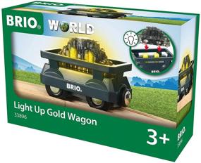 img 1 attached to 🚂 Brio World - Light Up Gold Wagon Set, 2-Piece Toy for Kids, Ages 3 and Up