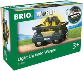 img 2 attached to 🚂 Brio World - Light Up Gold Wagon Set, 2-Piece Toy for Kids, Ages 3 and Up