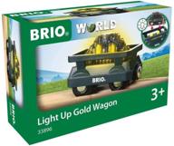 🚂 brio world - light up gold wagon set, 2-piece toy for kids, ages 3 and up logo