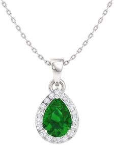 img 4 attached to Diamondere Natural Certified Emerald Necklace Girls' Jewelry