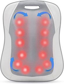 img 4 attached to 🪑 Shiatsu Back Massager with Heat, Comfier Chair Pad, Heated Back Massager Pad for Chair, Portable Chair Massager for Back, Lumbar, Leg, Gift for Dad, Mom, Carry Handle Design, Beige