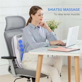 img 3 attached to 🪑 Shiatsu Back Massager with Heat, Comfier Chair Pad, Heated Back Massager Pad for Chair, Portable Chair Massager for Back, Lumbar, Leg, Gift for Dad, Mom, Carry Handle Design, Beige