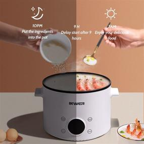 img 1 attached to 🍲 INWER 8-in-1 Electric Hot Pot, 2.5L One-Touch Operation Multifunction Cooker with Delay Start, Keep Warm Function, Non-stick Shabu Shabu Hot Pot with Power Adjustment, Ramen Cooker for Pasta and Egg