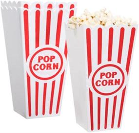 img 4 attached to 🍿 Convenient Plastic Popcorn Containers Set of 4 for Snack Lovers