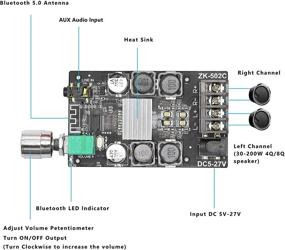 img 3 attached to Powerful Bluetooth 5.0 Amplifier Board - 50W+50W Stereo Audio Receiver for Home Passive Speakers