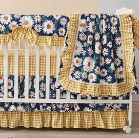 img 3 attached to 🌼 Charming Brandream Baby Blanket: Farmhouse Floral Vintage Daisy Ruffle Blanket – Soft, Warm & 100% Cotton for Newborns