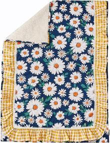 img 4 attached to 🌼 Charming Brandream Baby Blanket: Farmhouse Floral Vintage Daisy Ruffle Blanket – Soft, Warm & 100% Cotton for Newborns