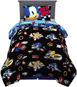 img 4 attached to 🦔 Super Soft Microfiber Comforter and Sheet Set, 4 Piece Twin Size, Sonic The Hedgehog by Franco Kids Bedding