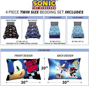 img 1 attached to 🦔 Super Soft Microfiber Comforter and Sheet Set, 4 Piece Twin Size, Sonic The Hedgehog by Franco Kids Bedding