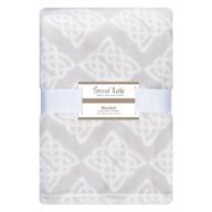 celtic knot plush baby blanket in elegant gray: cozy comfort for your little one logo