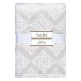 img 1 attached to Celtic Knot Plush Baby Blanket in Elegant Gray: Cozy Comfort for Your Little One