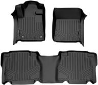 🚗 smartliner custom fit floor mats for 2012-2013 toyota tundra crewmax cab - 2 row liner set in black logo