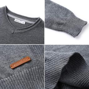 img 1 attached to 👕 CUNYI Boys' V Neck Cotton Sweater: Comfortable Pullover for Stylish Elegance
