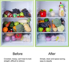 img 1 attached to 🧊 Clear Fridge Organizer Bins Set - 10 Piece Plastic Organizer - Efficient Storage for Freezer & Refrigerator, with Handles - Clear Freezer & Fridge Organization Solution