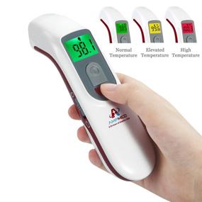img 1 attached to 🌡️ Amplim No Touch Forehead Thermometer: Hospital-Grade, Touchless Infrared Digital Temperature for Babies, Kids, and Adults - FSA/HSA Eligible (Red/White)