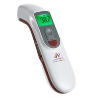 🌡️ amplim no touch forehead thermometer: hospital-grade, touchless infrared digital temperature for babies, kids, and adults - fsa/hsa eligible (red/white) logo