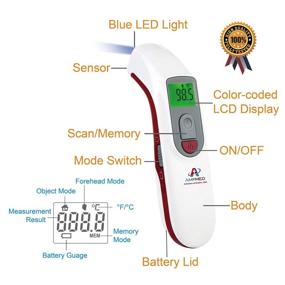 img 3 attached to 🌡️ Amplim No Touch Forehead Thermometer: Hospital-Grade, Touchless Infrared Digital Temperature for Babies, Kids, and Adults - FSA/HSA Eligible (Red/White)